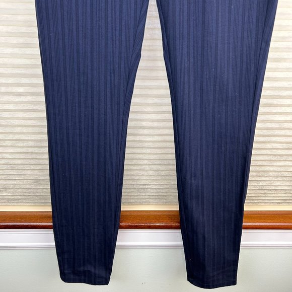 NEW - Marchesa Voyage Midnight Blue Mid Rise Striped Straight Pants Quite Luxury - Picture 5 of 14